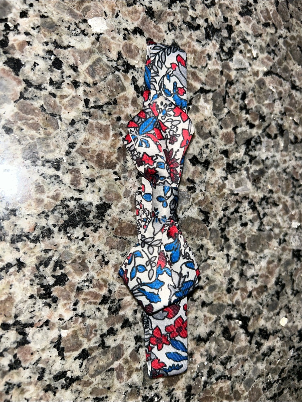 Kids Floral Bow Tie in Red, Blue & White - Classic Adjustable Style